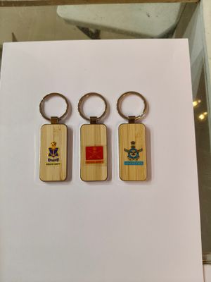 Indian army Navy IAF  metal and bamboo key ring/chain