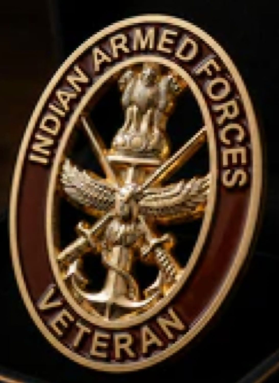 Brass oval shape indian armed forces veteran