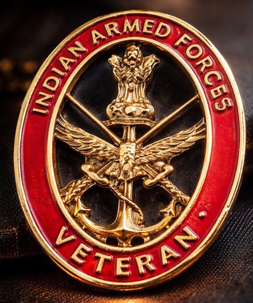 Brass oval shape indian armed forces veteran