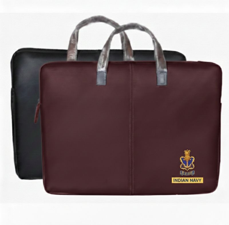 Laptop bag PU leather NAVY branded