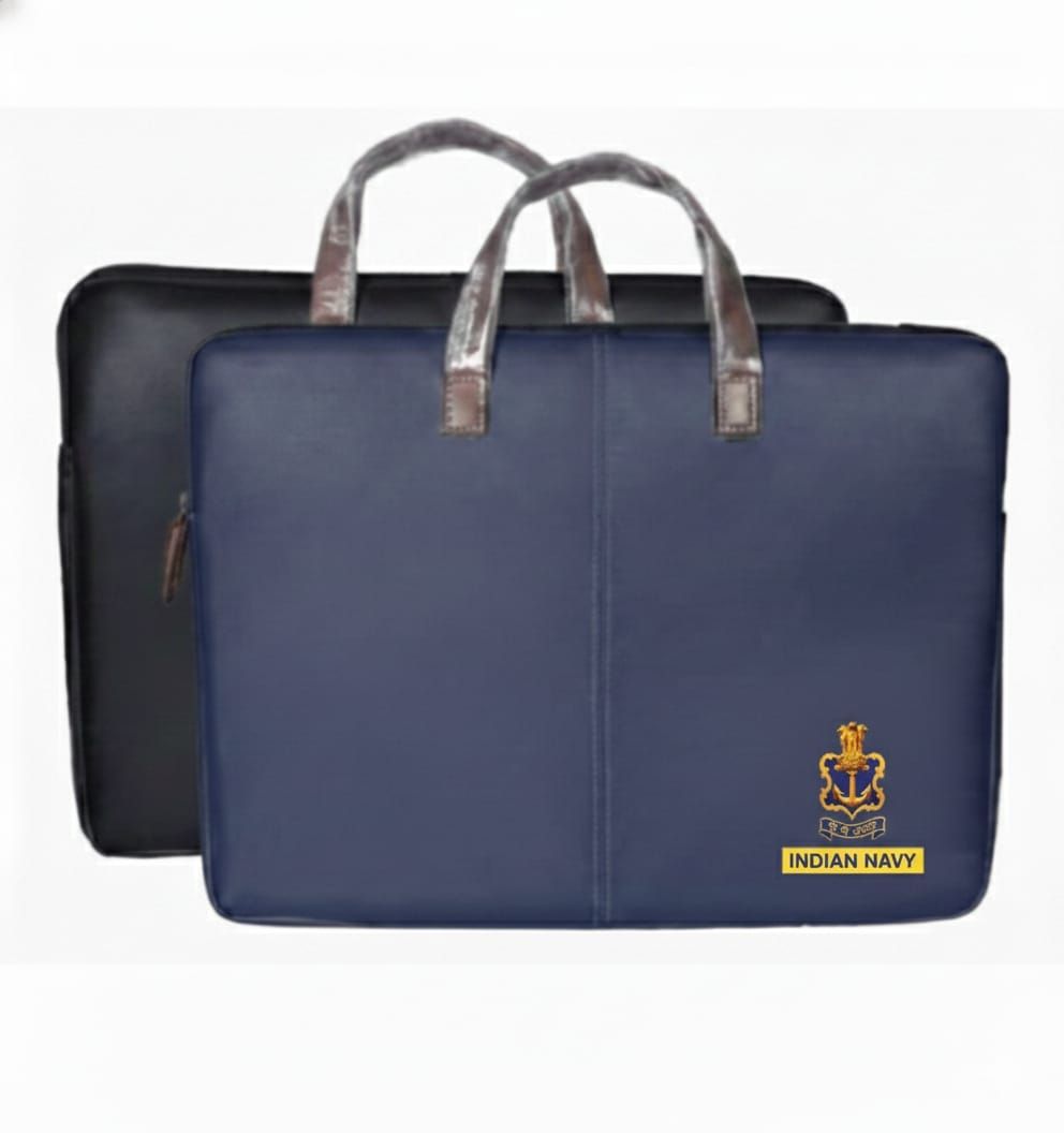 Laptop bag PU leather NAVY branded