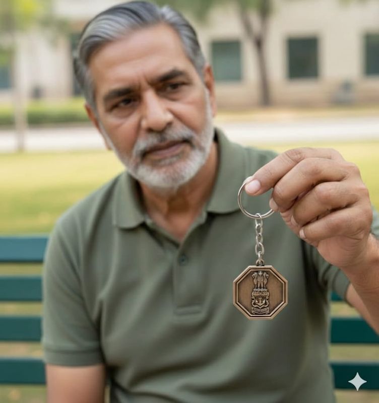 Navy key chain metal 3D