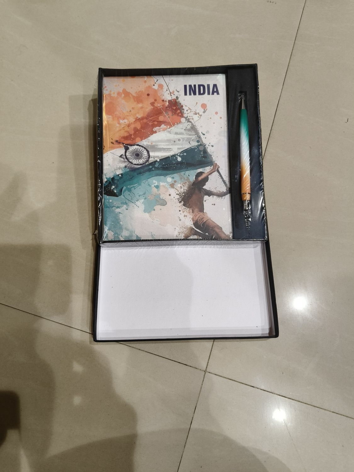INDIA diary/note book with tri colour pen gift box
