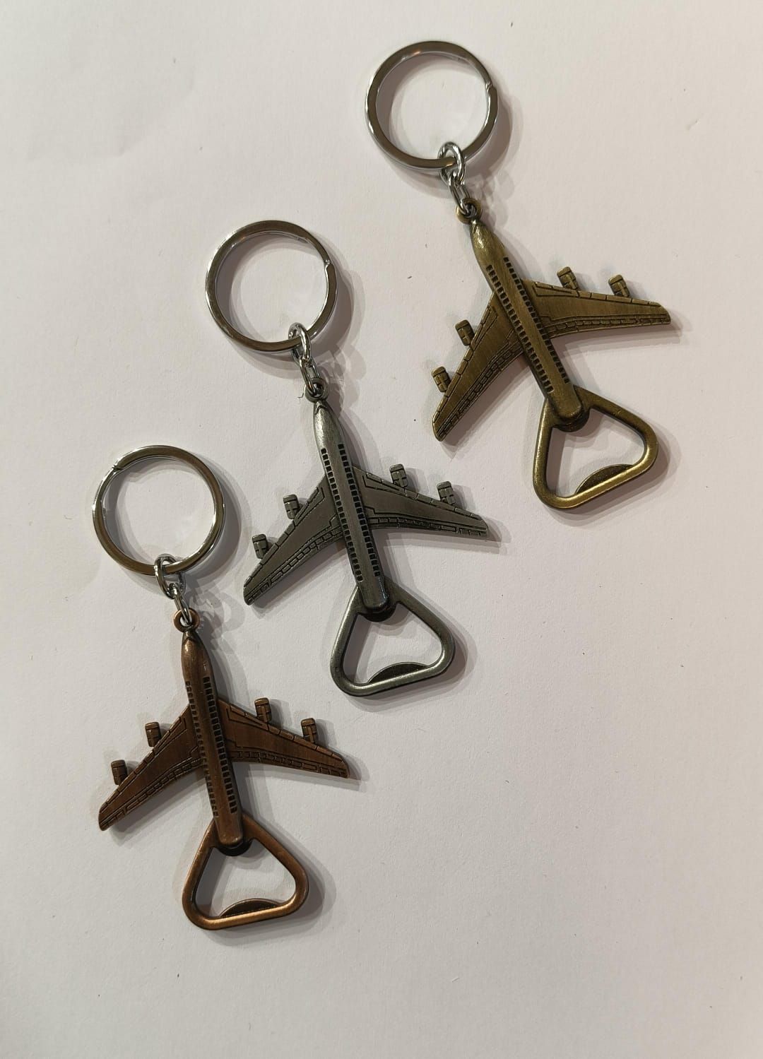 Aeroplane bottle opener key chain metal 3D