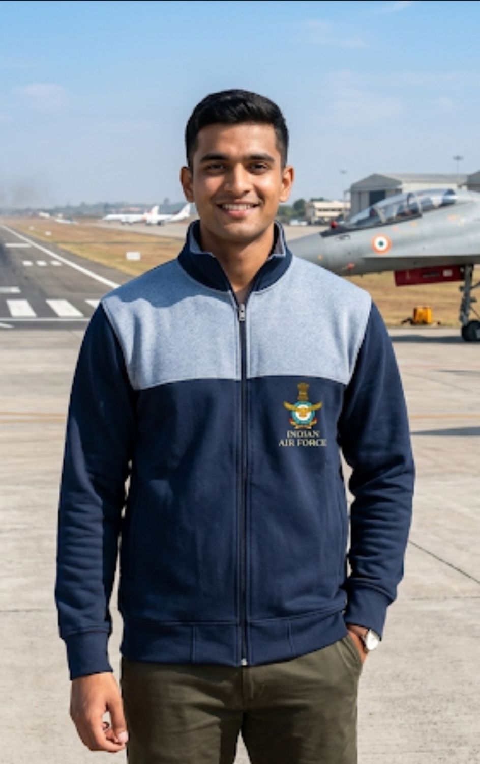 #Indian Air Force Grey &amp; blue #sweat_shirt #full sleeves with IAF logo