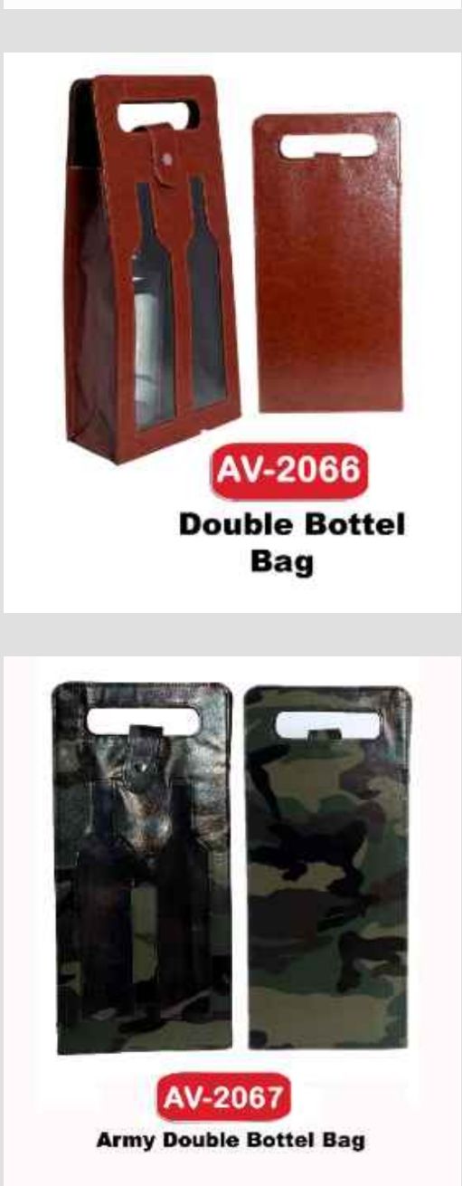 PU LEATHER DOUBLE BOTTLE BAG