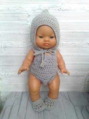 Conjunto de crochet gris