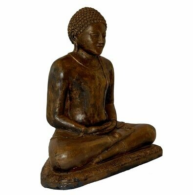 Meditating Buddha Statue, Resin, Bronze colour