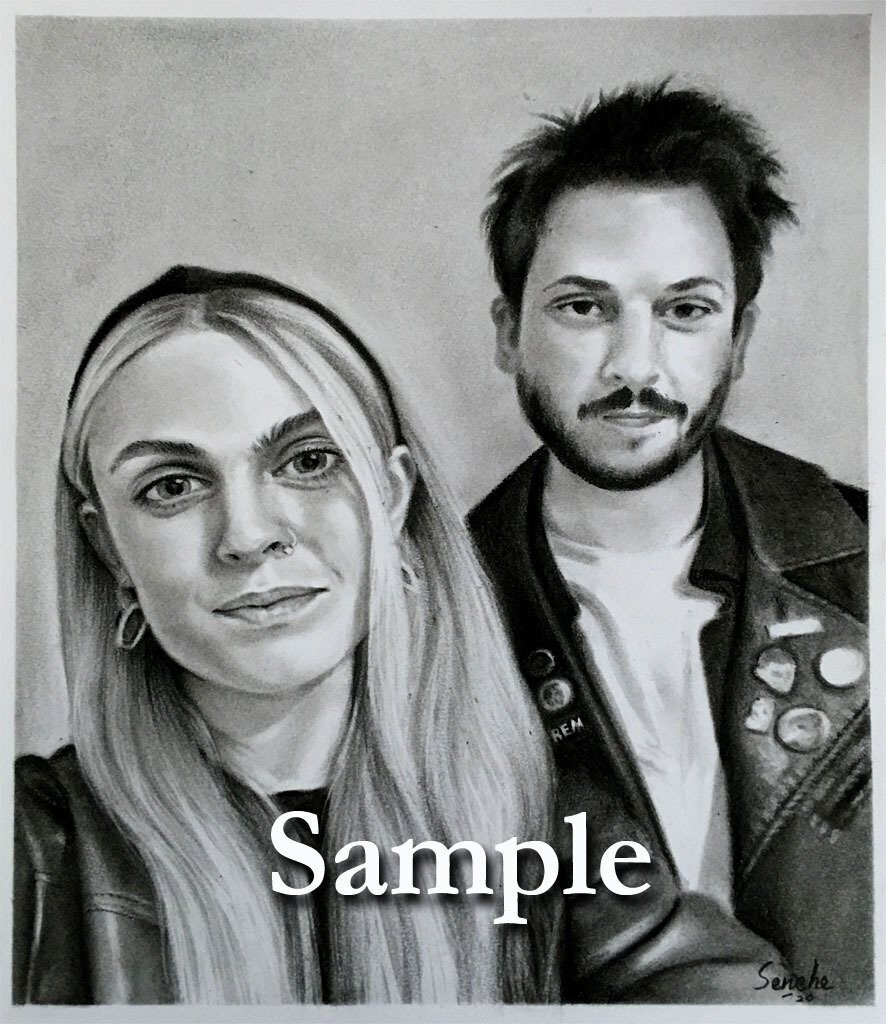 Portrait Drawings from photos ((Two Heads)