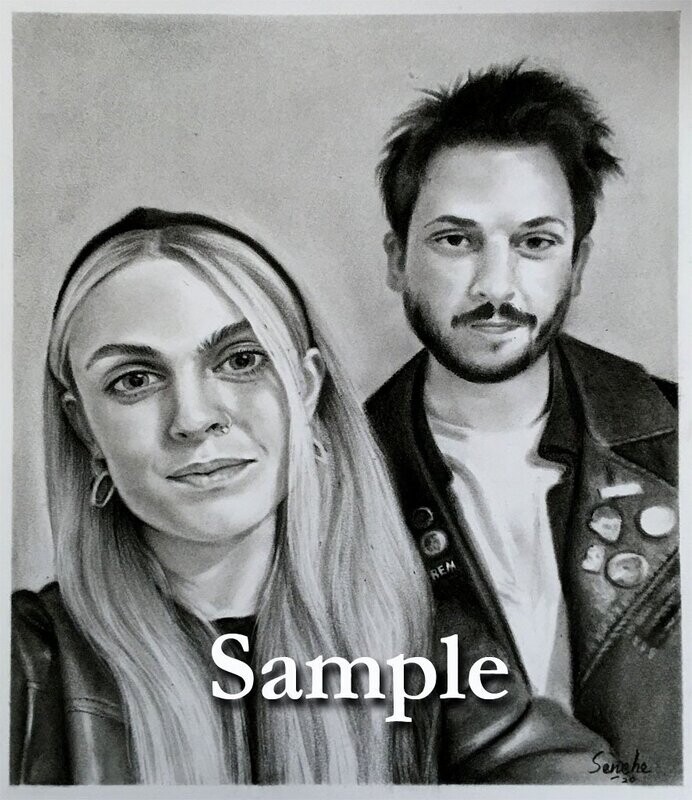 Portrait Drawings from photos ((Two Heads)