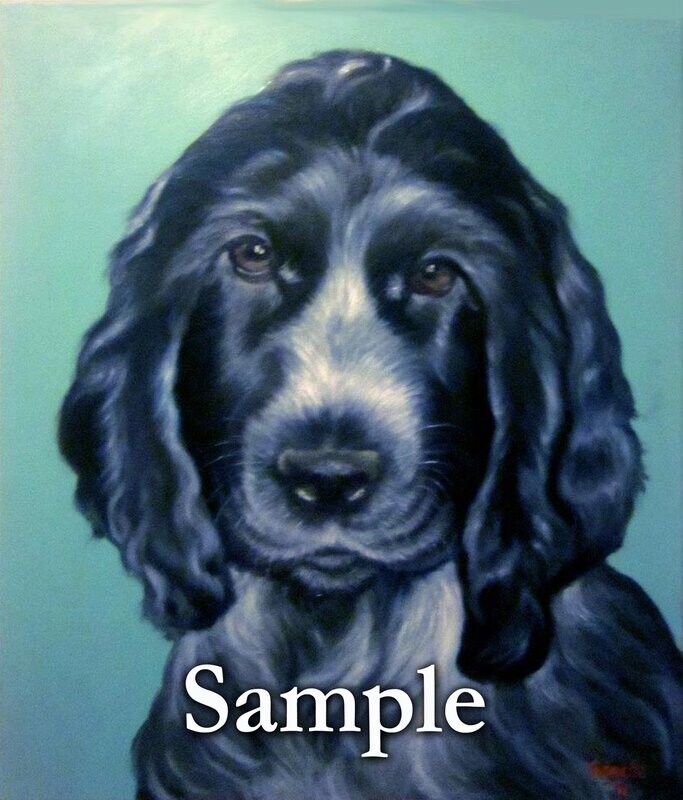 Pet portrait paintings from photos (Single Head)