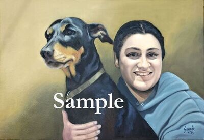 Portrait paintings with pets from Photos