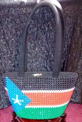 Beaded South Sudan Flag Design Handbag