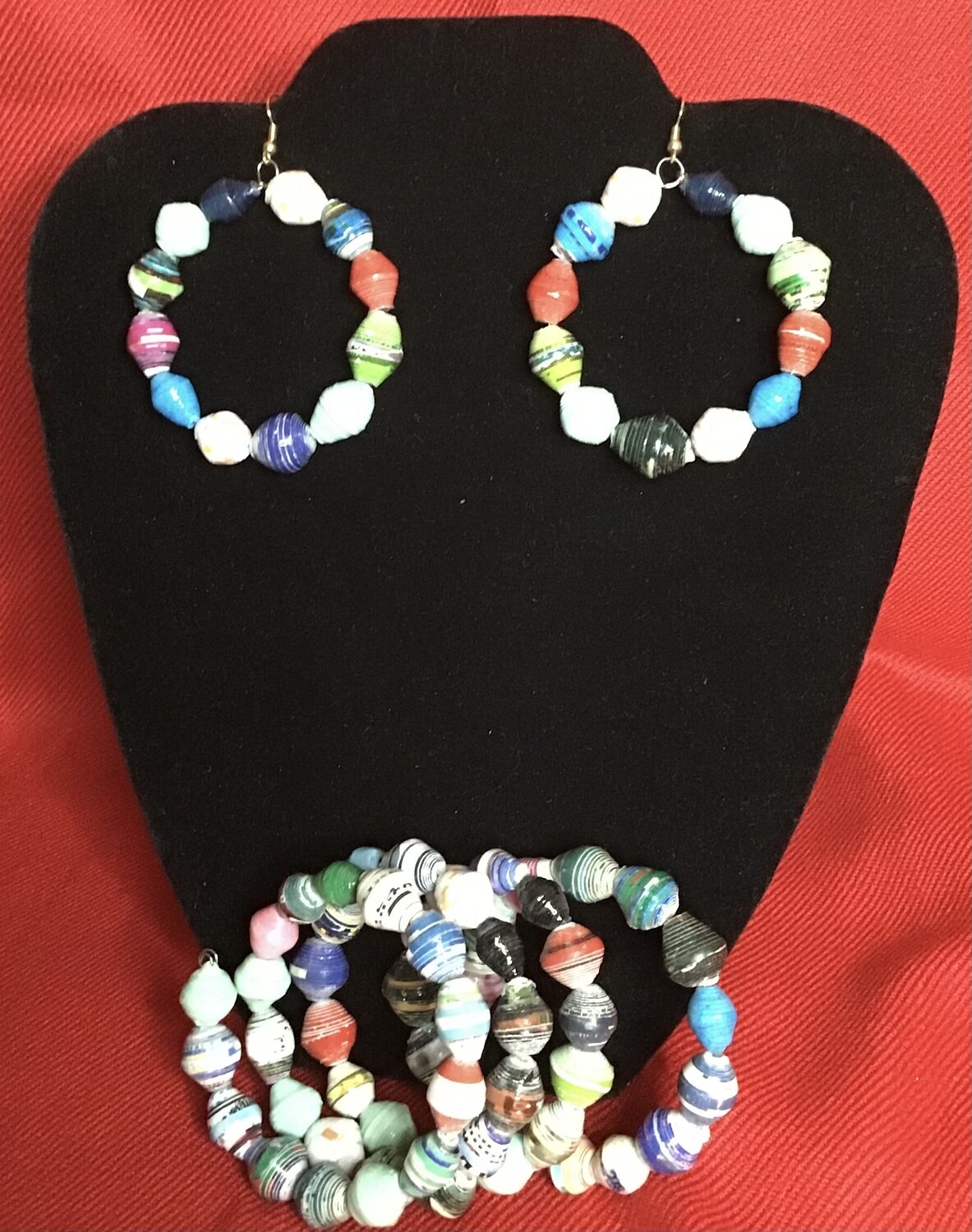 Kenya Festival Bead Earring/Bracelet Set