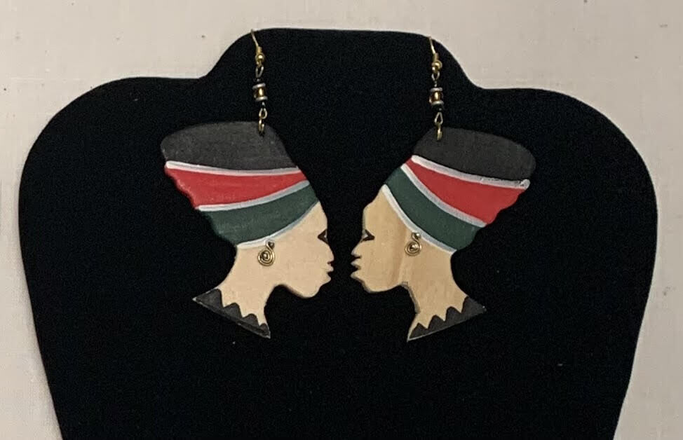 Kenya Painted Mother Africa Earrings