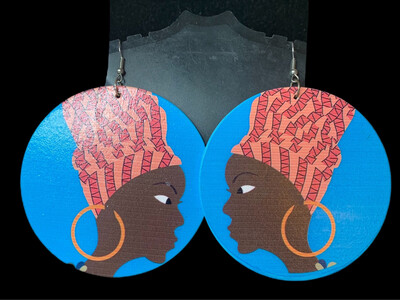 Ghana Hand-painted Wood Earrings