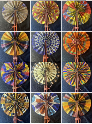 Ghana Ankara Fabric Folding Fan