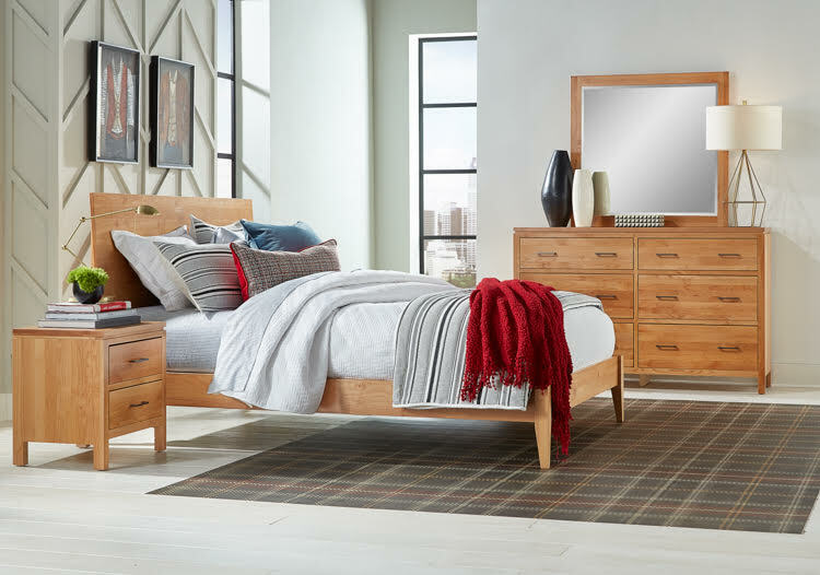 Archbold 2 West Contemporary Platform Bed in Honey