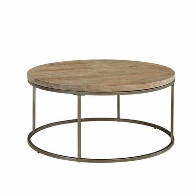 Casana Round Cocktail Table with Wire Brush Finish Casana Round Cocktail Table with Wire Brush Finish