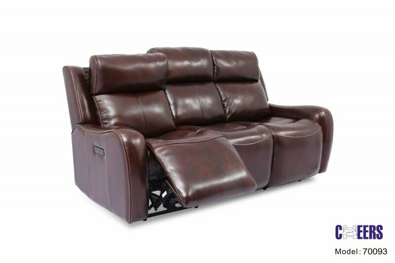 MACA 70093 Power Reclining Sofa with Power Headrest