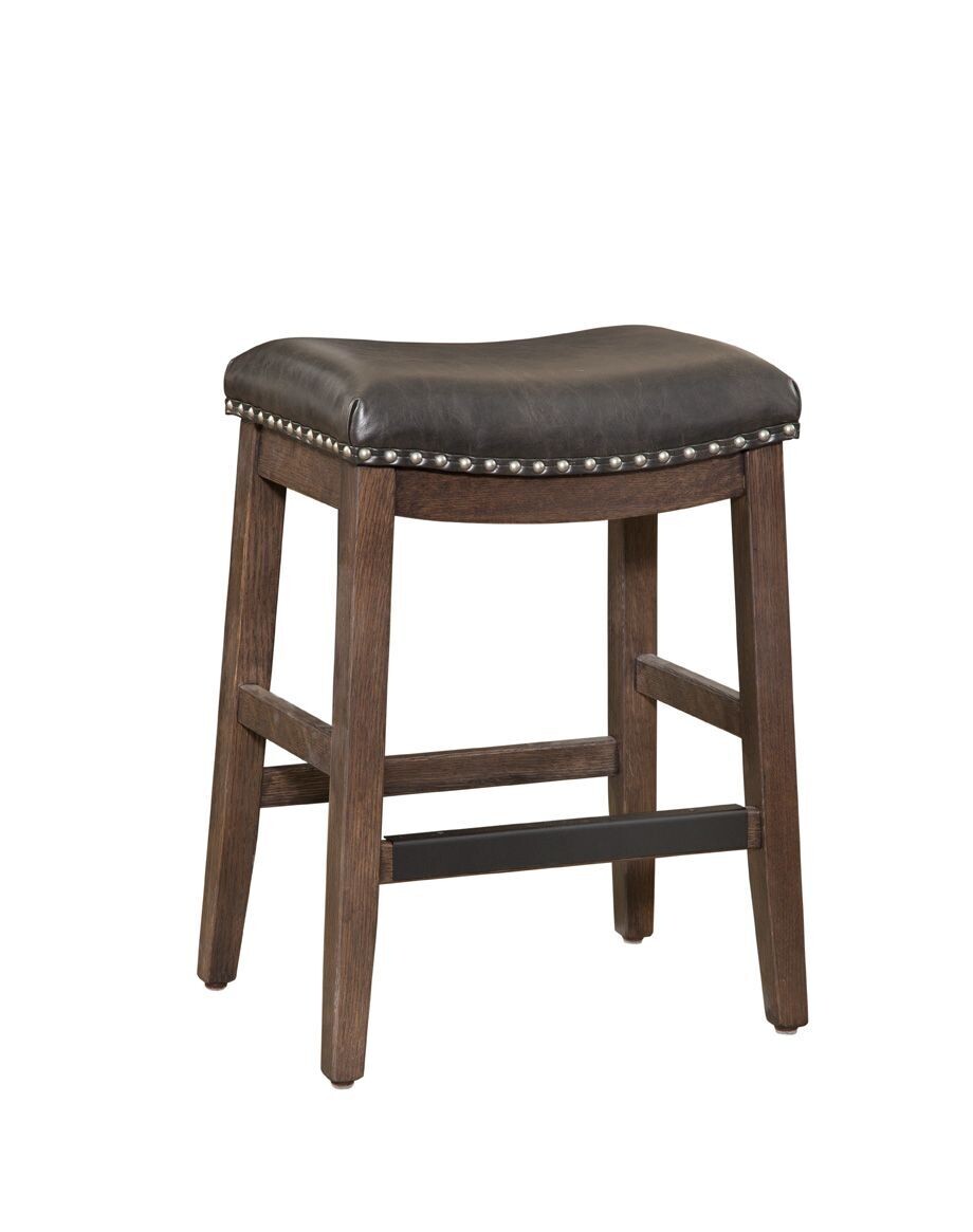 Yutzy Woodworking Leather Saddle Stool