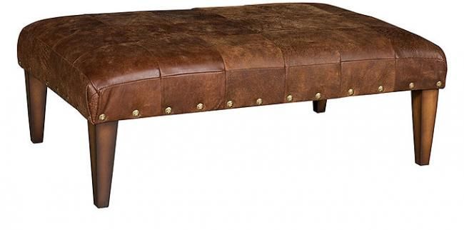 King Hickory Moderne Leather Ottoman