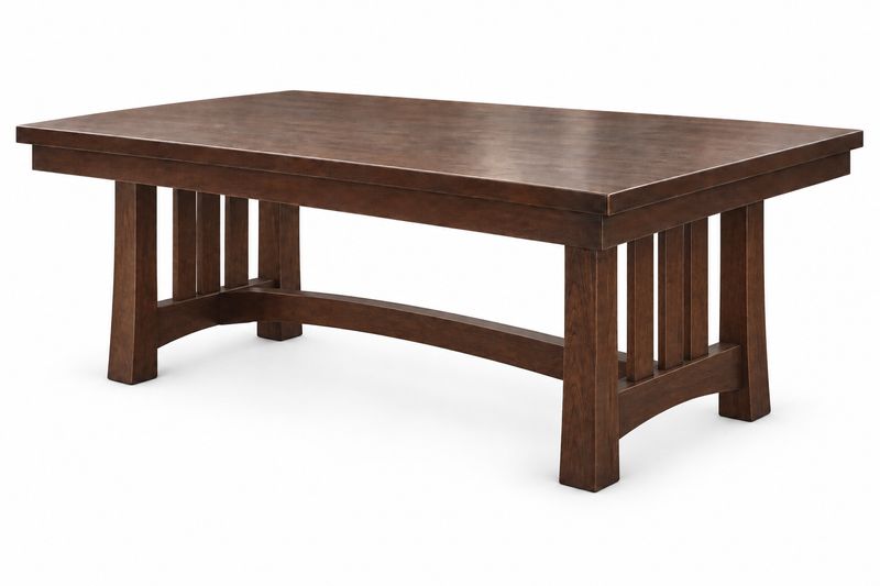 Trailway Eastern Roadhouse 42x84 Solid Top Trestle Table Trailway Eastern Roadhouse 42x84 Solid Top Trestle Table