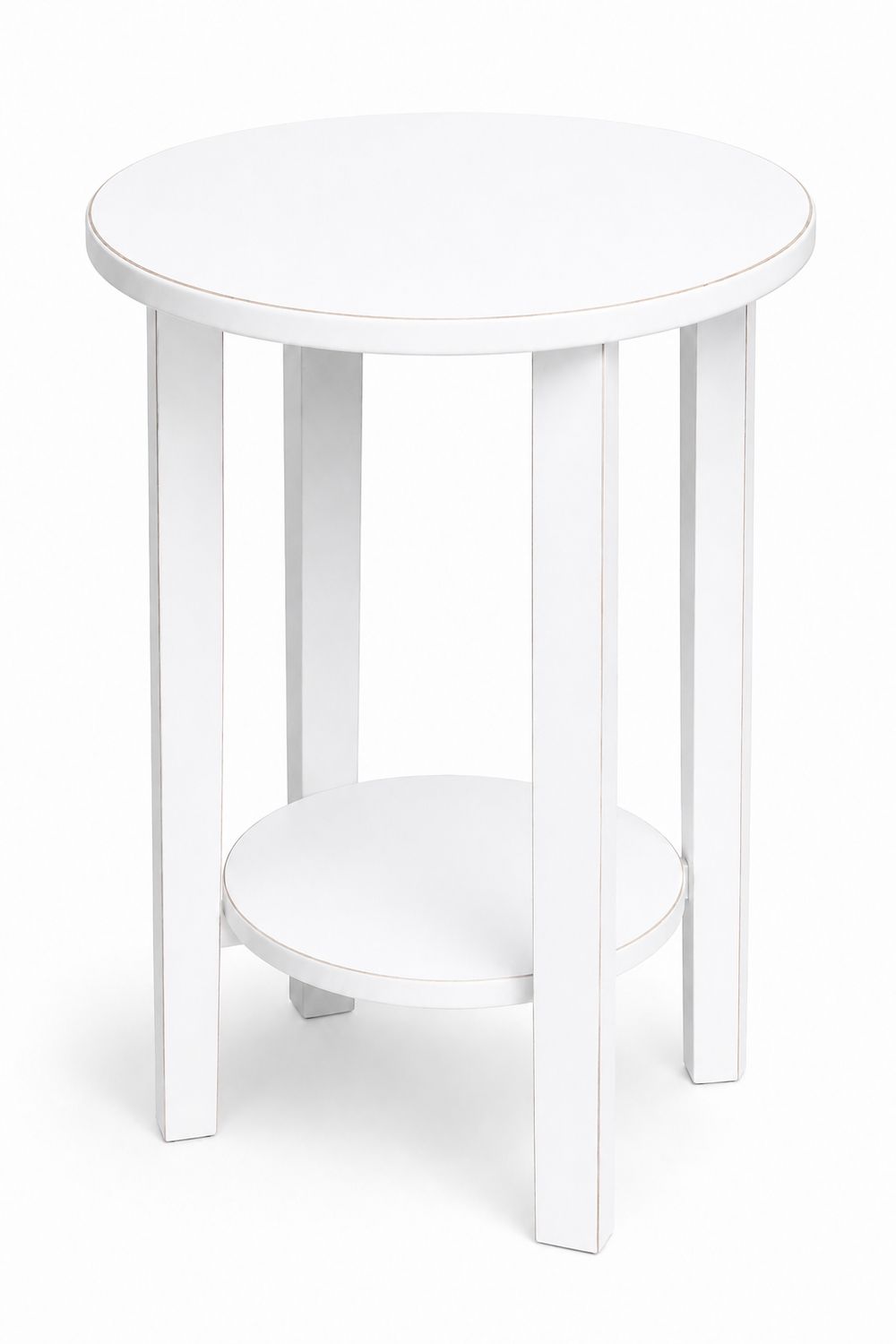 Weaver Clayton-White Paint Round 18 Weaver Clayton-White Paint Round 18" End Table