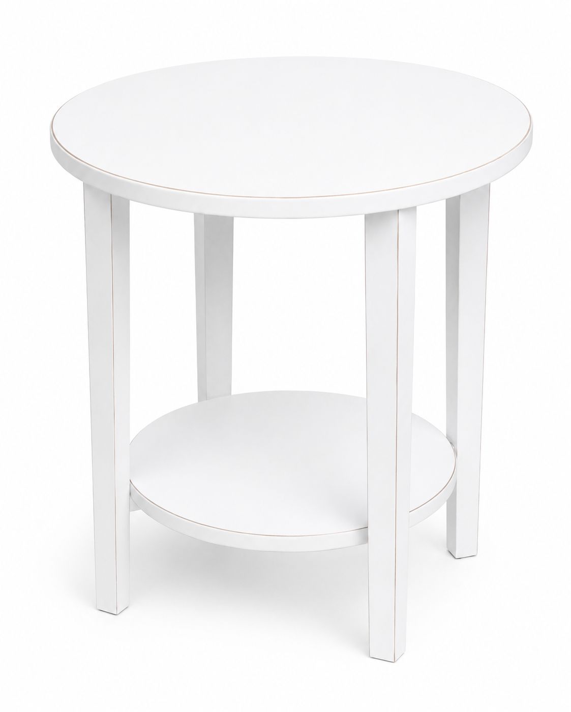Weaver Clayton-White Paint Round 22 Weaver Clayton-White Paint Round 22" End Table