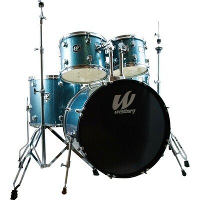 Westbury 5pcs.Studio Drumset w/ Throne - Aqua Sparkle