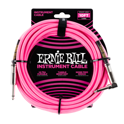 Ernie Ball Instrument Cable - 10ft - Neon Pink