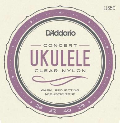 D'Addario Concert Ukulele Strings - Clear Nylon - EJ65C