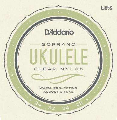 D'Addario Soprano Ukulele Strings - Clear Nylon - EJ65S