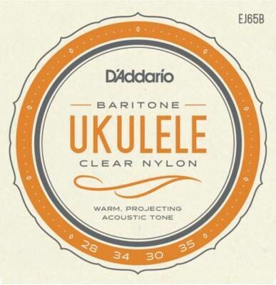 D'Addario Baritone Ukulele Strings - Clear Nylon - EJ65B