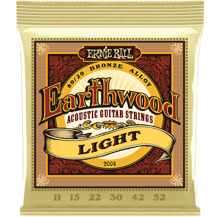 Ernie Ball - Earthwood Bronze Alloy Acoustic Guitar Strings - Light - 11-52