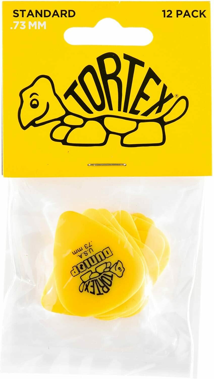 Dunlop Yellow 0.73mm Tortex 12 pack