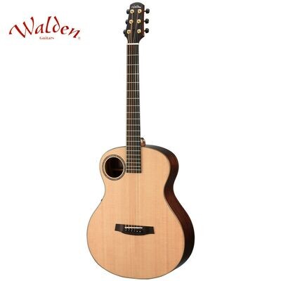 Walden Baritone Acoustic Electric Guitar, Solid Sitka Spruce Top, Satin Natural - B1E-H