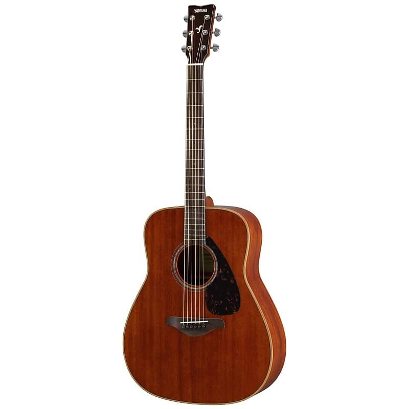 Yamaha FG850 Acoustic Guitar - All Mahogany Solid-Top Acoustic Guitar - Natural Finish