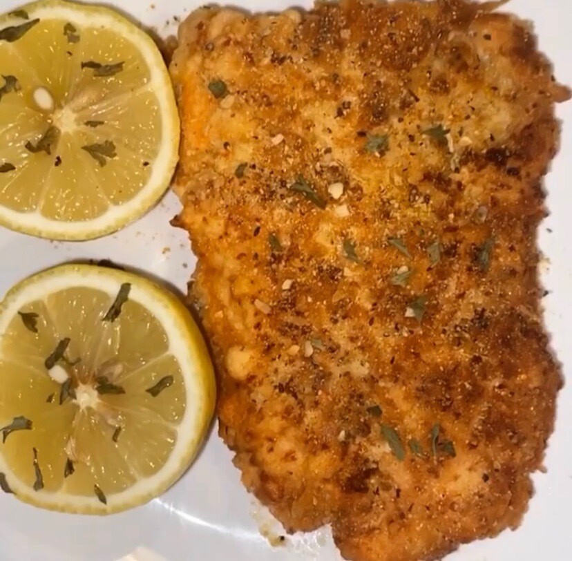 Fried Salmon with 2 sides