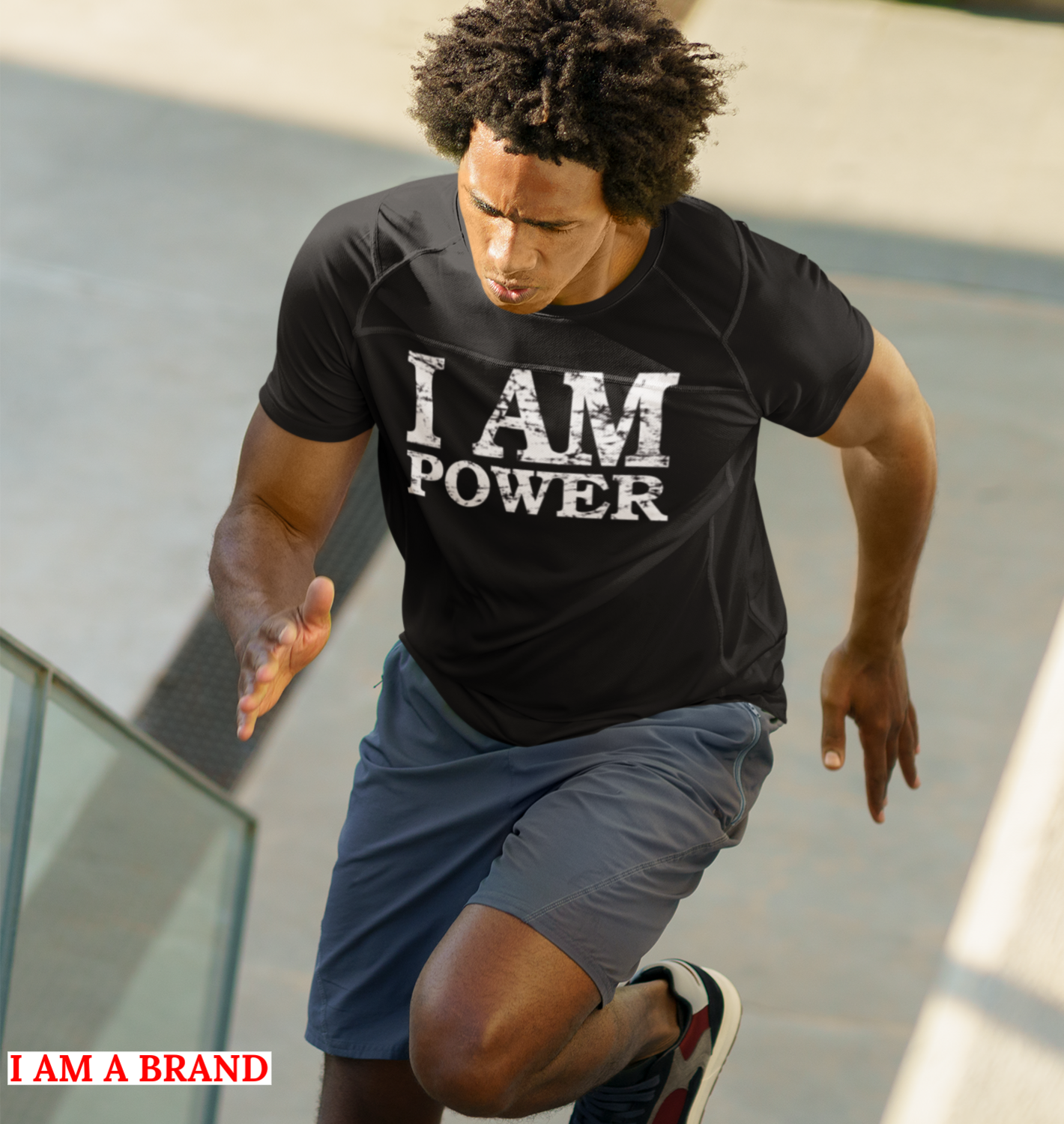 &quot;I AM POWER&quot; distressed Men&#39;s
