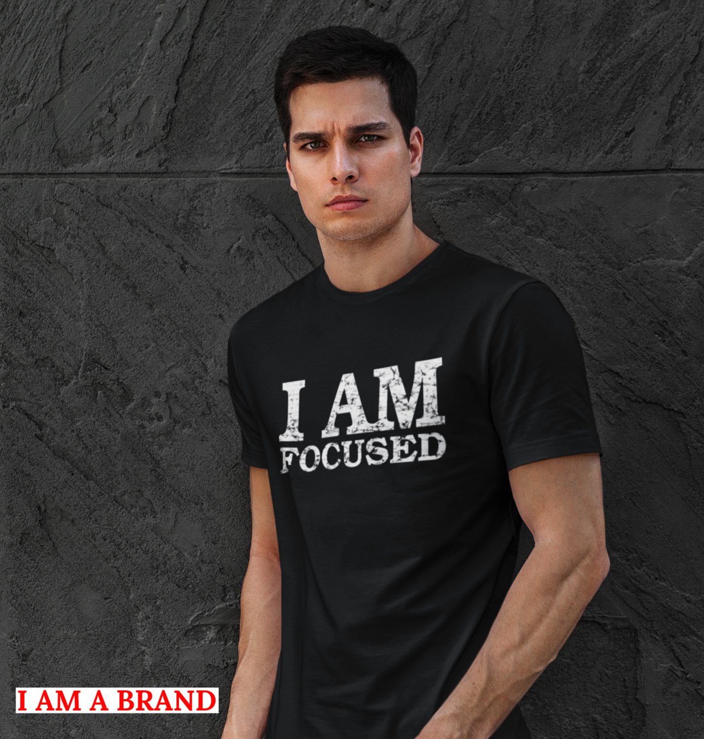 &quot;I AM FOCUSED&quot; distressed Men&#39;s