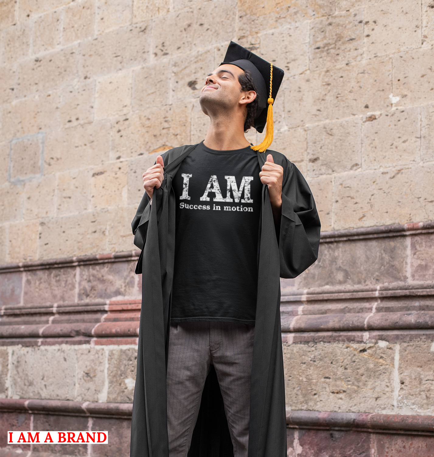 &quot;I AM SUCCESS IN MOTION&quot; distressed Men&#39;s