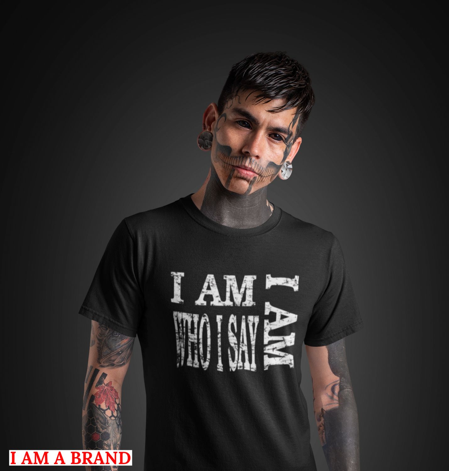 &quot;I AM WHO I SAY I AM&quot; distressed_Men&#39;s