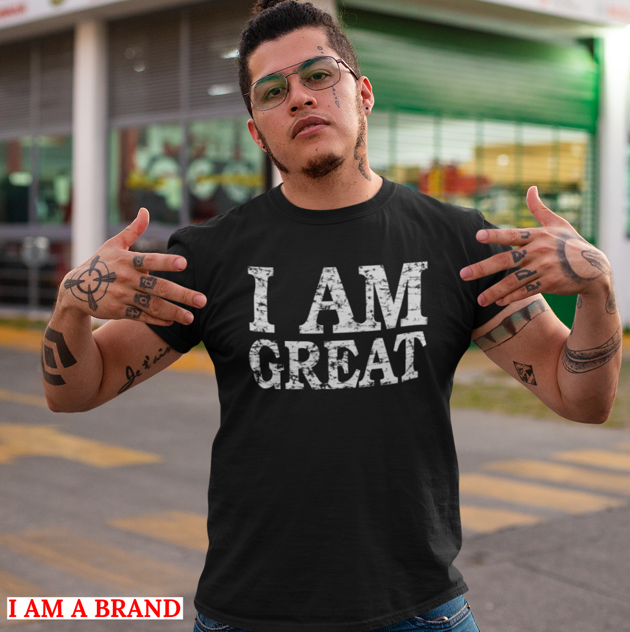 &quot;I AM GREAT&quot; distressed_Men&#39;s