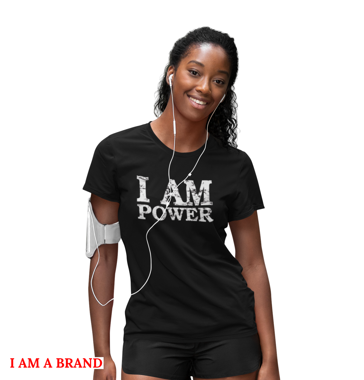 &quot;I AM A POWER&quot; distressed Women&#39;s fitted tee