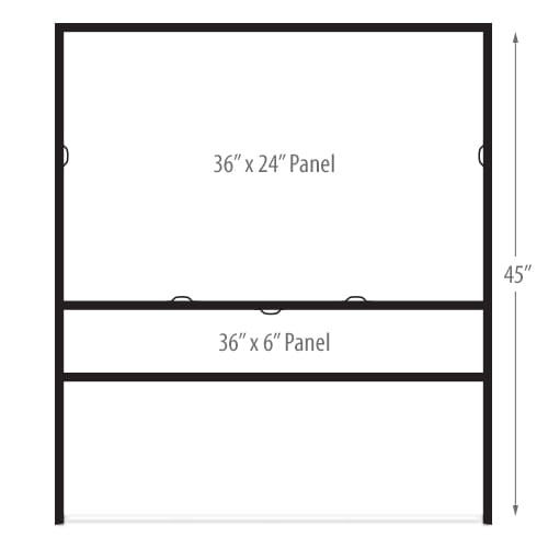 : H-Frame Single Rider Sign Holders Slide-In 36" x 24"