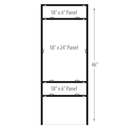 :     H-Frame Double Rider Sign Holders Slide-In 18" x 24"