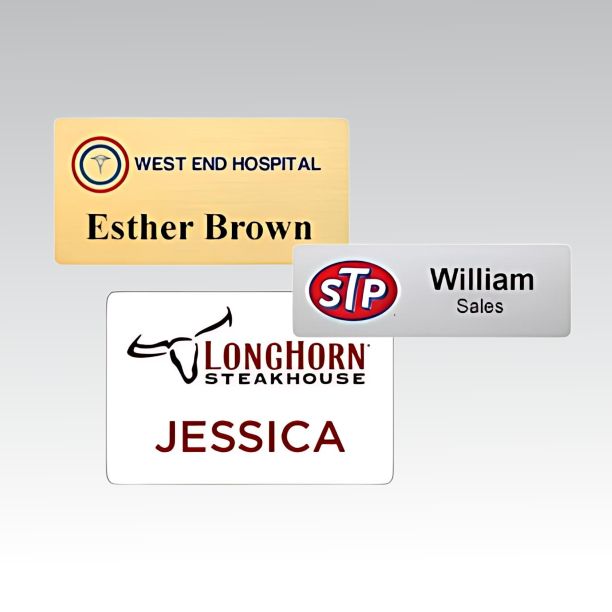 :  Metal Digitally Printed Name Badge
