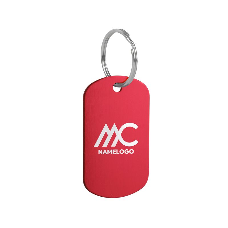 Engraved Metal Dog Tag Keychain