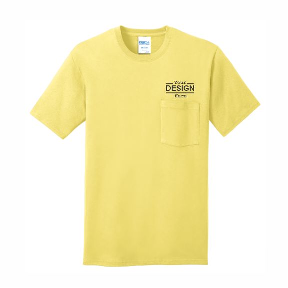 :            Port & Co. Pocket Short Sleeve 100% Cotton T-Shirts